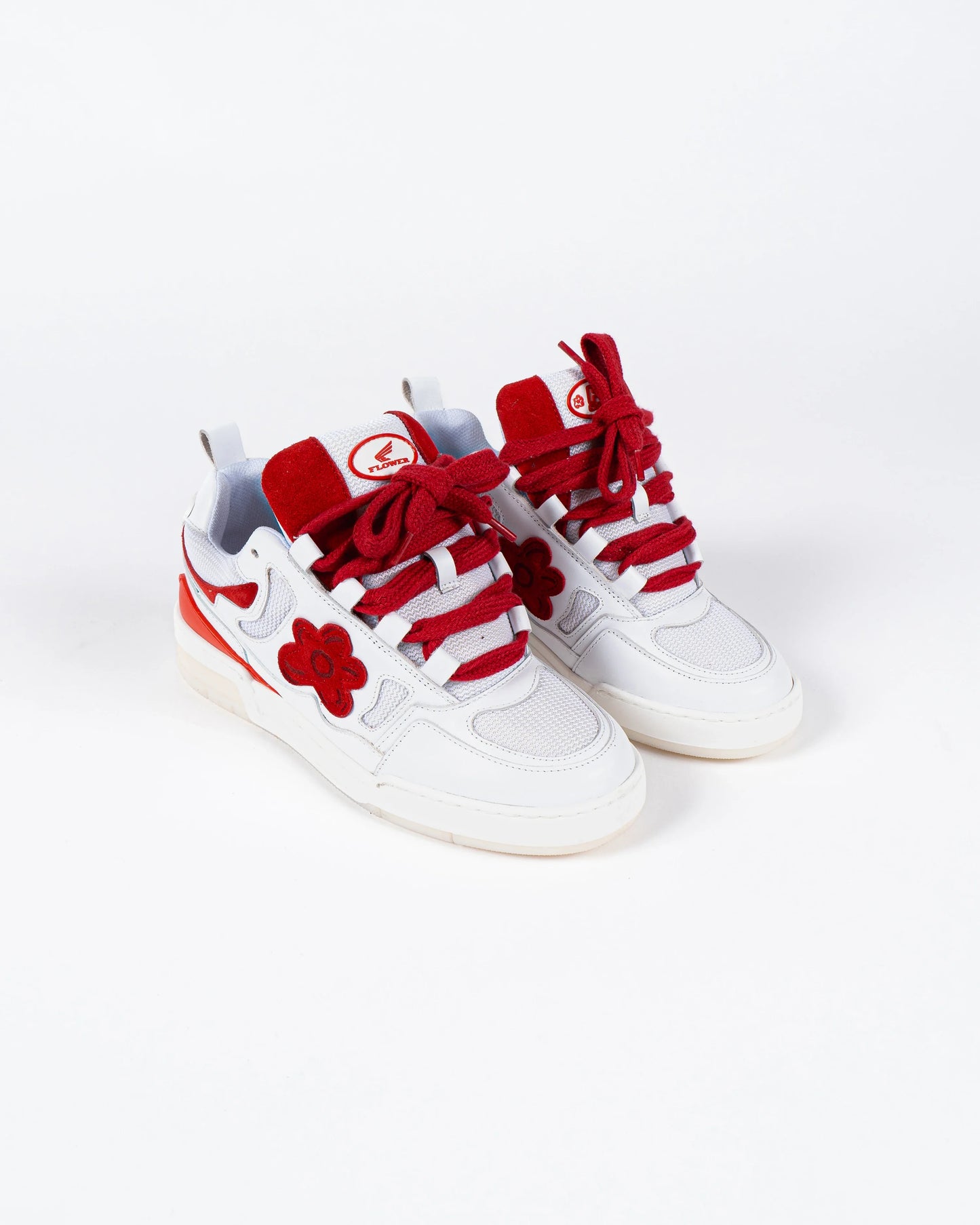 White Red Motor Sneakers