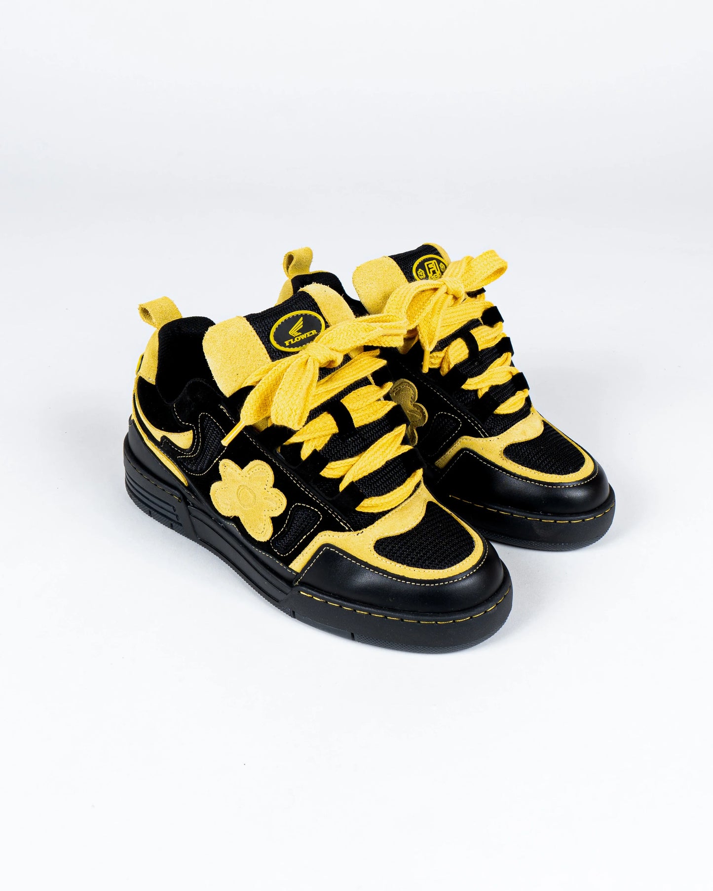 Black Yellow Motor Sneakers